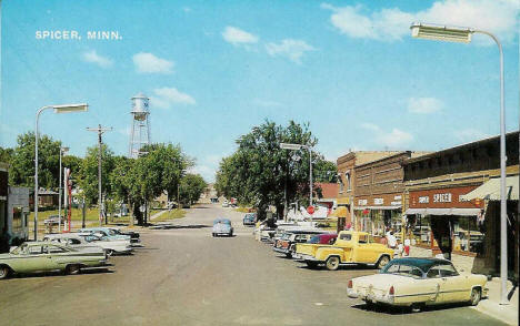 Main Street, Spicer Minnesota, 1950's