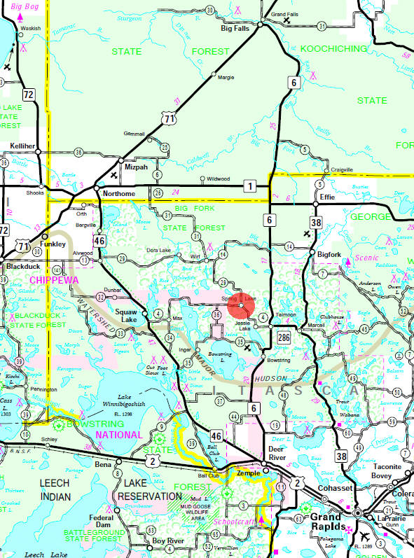 Minnesota State Highway Map of the Spring Park Minnesota area