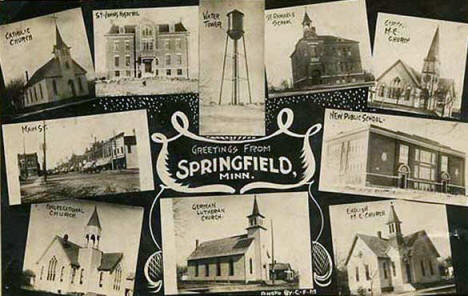 Greetings from Springfield Minnesota, 1910's