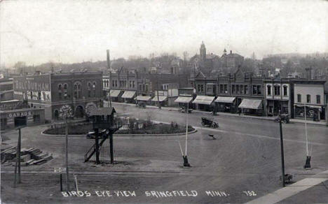 Birds eye view, Springfield Minnesota, 1910's