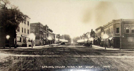 Spring Valley Minnesota at night, 1920's