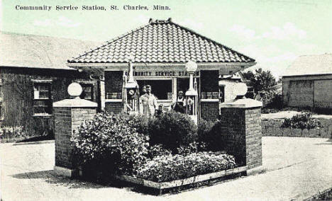 Community Service Station, St. Charles Minnesota, 1920's