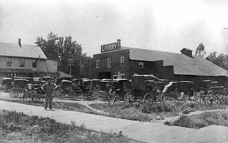 Livery Stable, St. Charles Minnesota, 1907