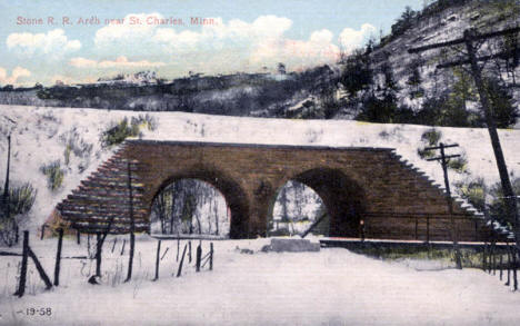 Stone Railroad Arch, St. Charles Minnesota, 1910's