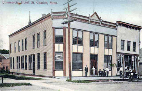 Commercial Hotel, St. Charles Minnesota, 1910