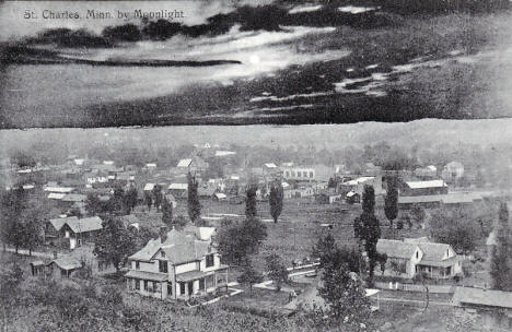 St. Charles Minnesota by moonlight, 1907