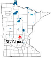 Location of St. Cloud Minnesota