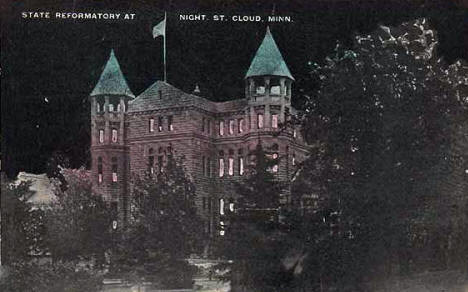 Night view, Minnesota State Reformatory, St, Cloud Minnesota, 1930's