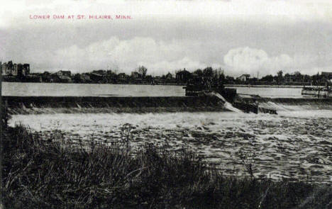 Lower Dam at St. Hilaire Minnesota, 1900's