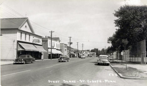 Street Scene, St. Joseph Minnesota, 1950's