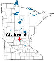 Location of St. Joseph Minnesota
