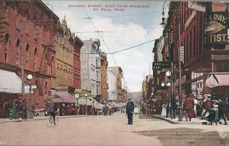 Seventh Street east from Wabasha, St. Paul Minnesota, 1909