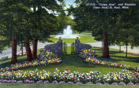 Gates Ajar and Fountain, Como Park, St. Paul Minnesota, 1930's