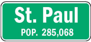 St. Paul Minnesota population sign