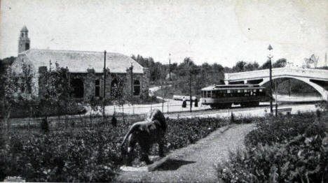 Trolley Waiting Station and Bridge, Entrance to Como Park, St. Paul, Minnesota, 1910