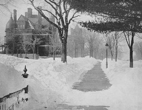 View of Summit Avenue in winter, 1890's