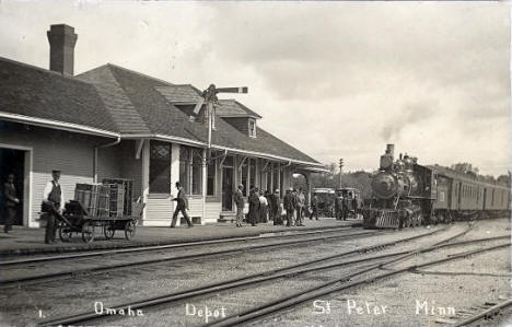 Omaha Depot, St. Peter Minnesota, 1908