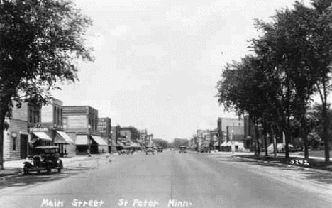 Main Street, St. Peter Minnesota, 1920's