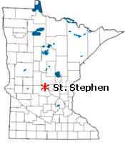 Location of St. Stephen Minnesota area