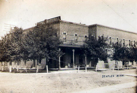 Hotel National, Staples Minnesota, 1907