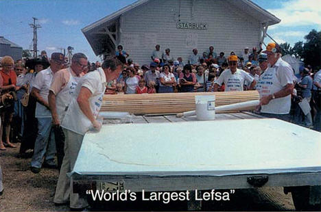 World's largest lefsa, Centennial Celebration, Starbuck Minnesota, 1983