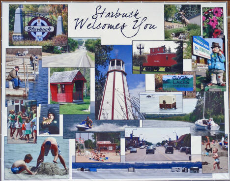 Welcome mural in Downtown Starbuck Minnesota, 2008