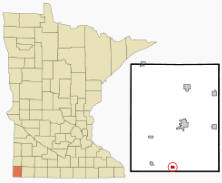 Location of Steen, Minnesota