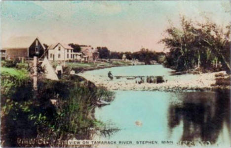 View on Tamarack River at Stephen Minnesota, 1900's