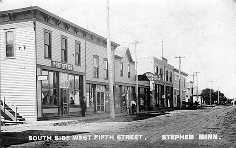 South side west Fifth Street, Stephen Minnesota, 1909
