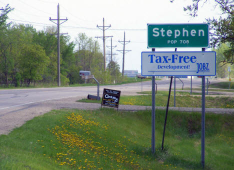 Entering Stephen Minnesota from the south on US Highway 75, 2008