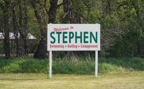 Welcome sign, Stephen Minnesota, 2008