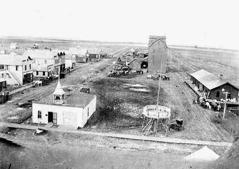 Stephen's first fire hall and band stand, Stephen Minnesota, 1895