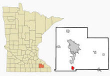 Location of Stewartville, Minnesota