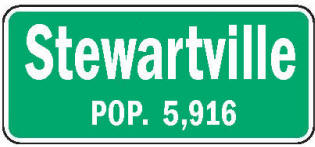 Stewartville Minnesota population sign
