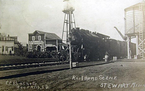 Railroad scene, Stewart Minnesota, 1911