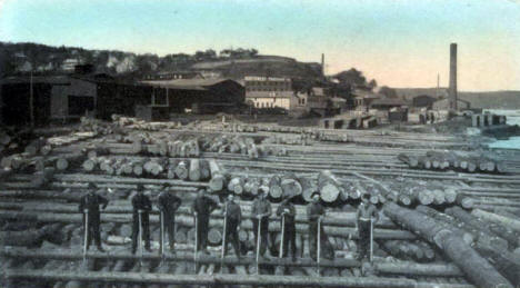 Log Landing, Stillwater Minnesota, 1900's