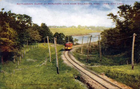 Rattlesnake Curve at McKusick's Lake near Stillwater Minnesota, 1910's?