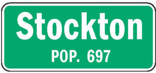 Stockton Minnesota population sign