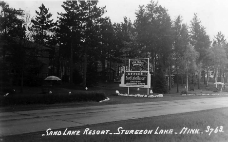 Sand Lake Resort, Sturgeon Lake Minnesota, 1950's?