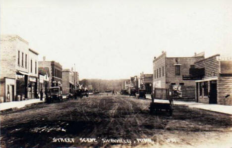 Street scene, Swanville Minnesota, 1920's?