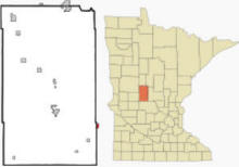 Location of Swanville, Minnesota