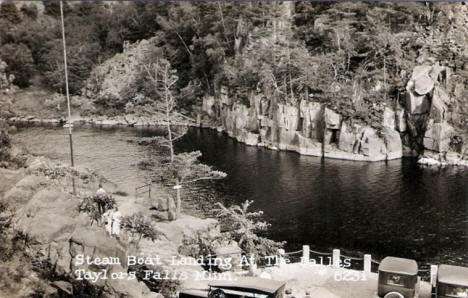 Steam Boat Landing at the Dalles, Taylors Falls Minnesota, 1920's