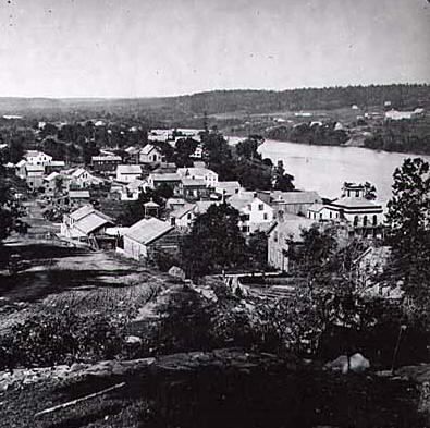 General view of Taylors Falls Minnesota, 1869