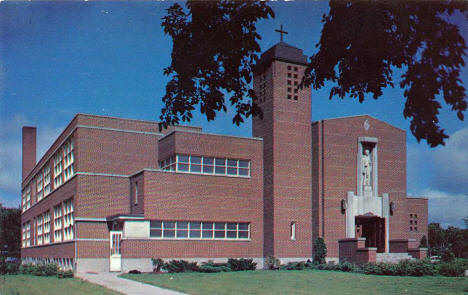 St. Bernard's Catholic Church and School, Thief River Falls Minnesota, 1960's?