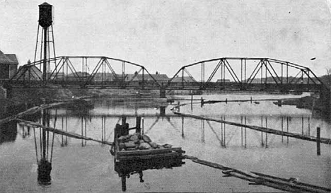 Bridge over Red Lake River, Thief River Falls Minnesota, 1915