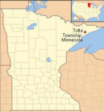 Location of Tofte Township Minnesota