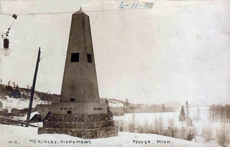 McKinley Monument, Tower Minnesota, 1909