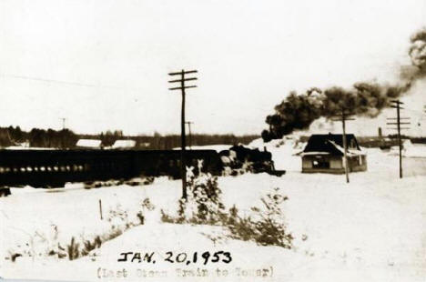 Last steam train into Tower Minnesota, 1953