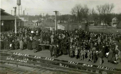 Leaving for Camp, Tracy Minnesota, 1918