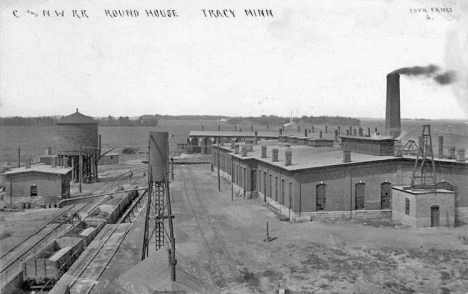 Chicago and Northwestern Railroad Roundhouse, Tracy Minnesota, 1912